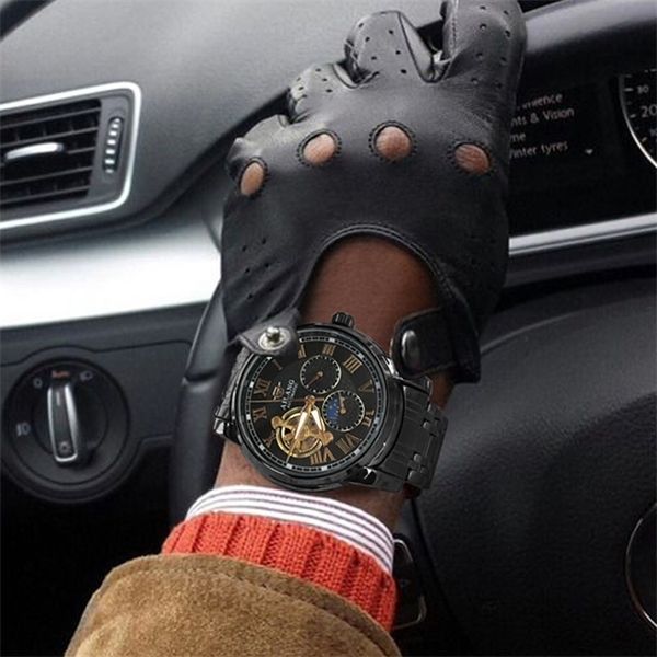 

ailang 2019 business watch men automatic luminous clock men tourbillon waterproof mechanical watch brand relogio masculino 0924, Slivery;brown