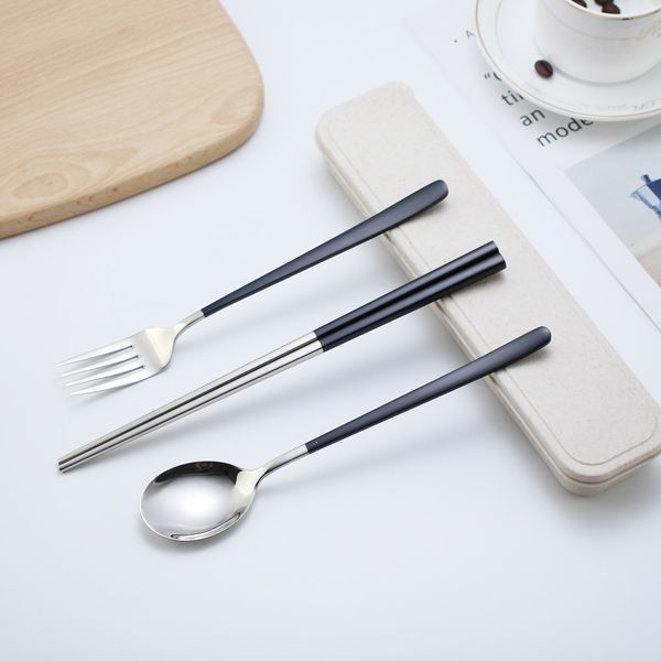 

luxury dinner stainless steel chopsticks spoon fork tableware dinnerware set