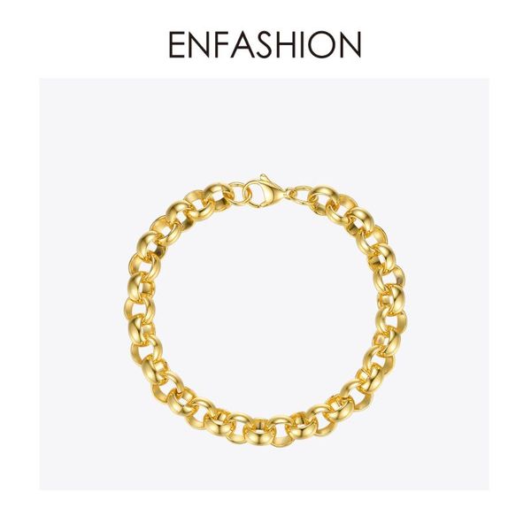 

enfashion bunch circle bracelets for women statement gold color stainless steel bangles fashion jewellery 2020 pulseras b202174, Black