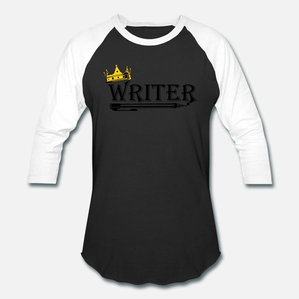 

writer with gold crown t shirt men knitted cotton size s-3xl formal anti-wrinkle comical spring autumn unique shirt
