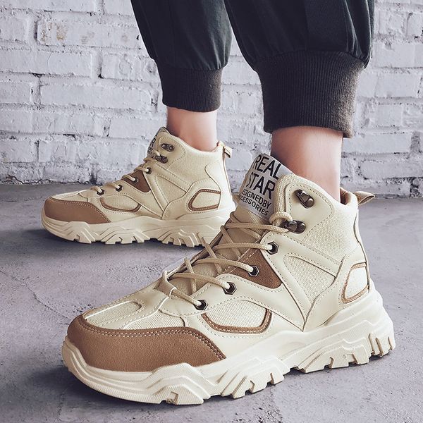 

martin boots men's summer new style men's shoes trend england desert short boots hight-workwear high state of combat bo lady, Black
