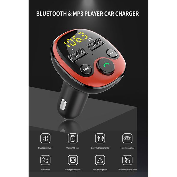 

wireless bluetooth fm transmitter handscar kit player usb 3.1a