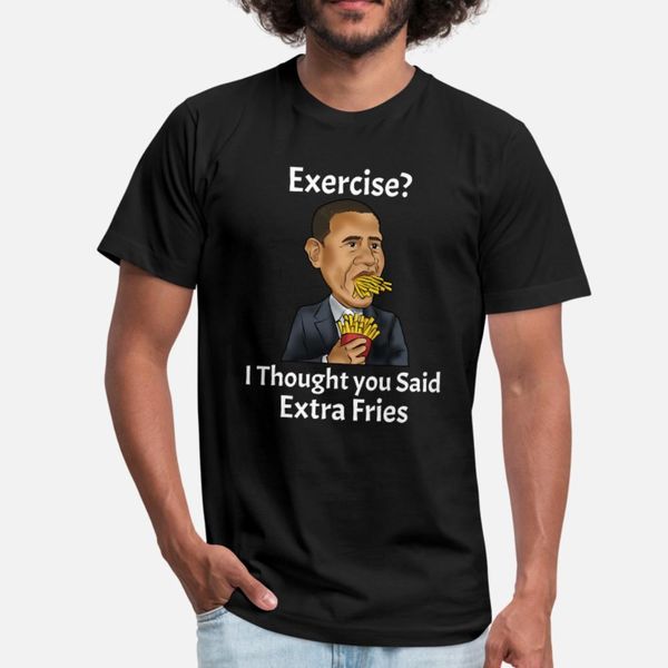 

french fries funny obama fitness gift gym obama t shirt men customize short sleeve s-3xl natural gift building spring autumn formal shirt