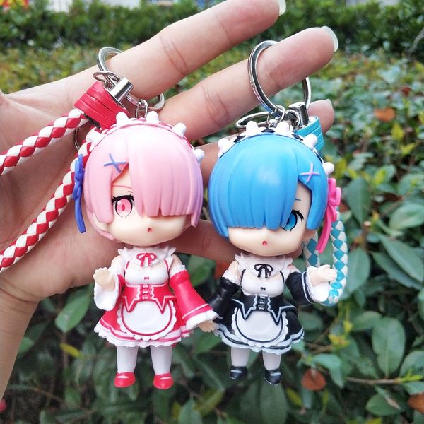 

1pc anime life in a different world from zero cartoon key chains girls emilia keychain cosplay acrylic pendant keyring accessory, Silver