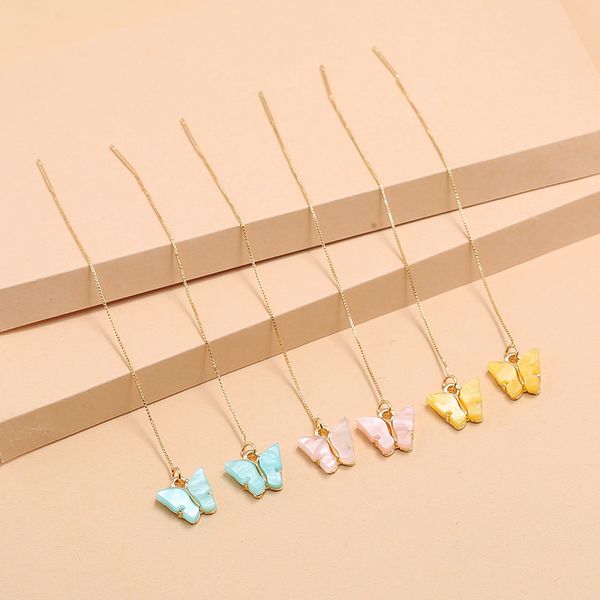 

korean ins personality miniature design set earrings trend color butterfly 3 sets, Silver