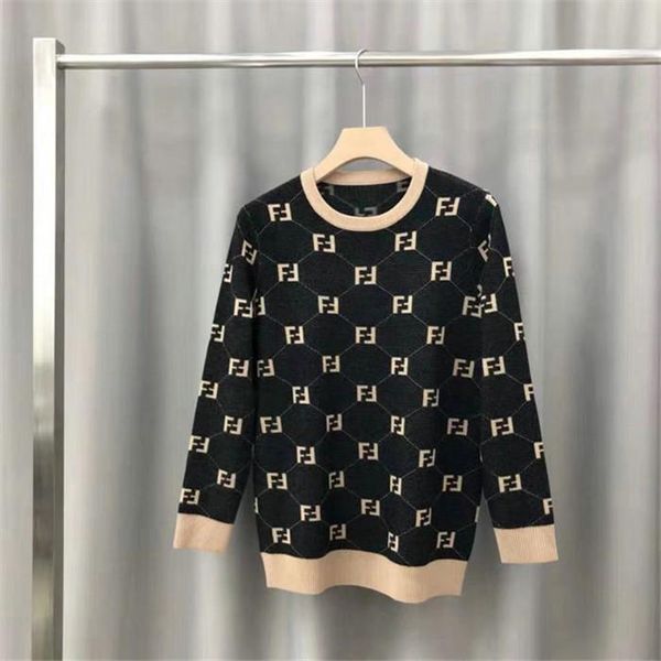 

high-end men's wear brand knitted pullovers badge fashion knitted warm high-end comfortable men's jacquard casual bottoming shirt, White;black