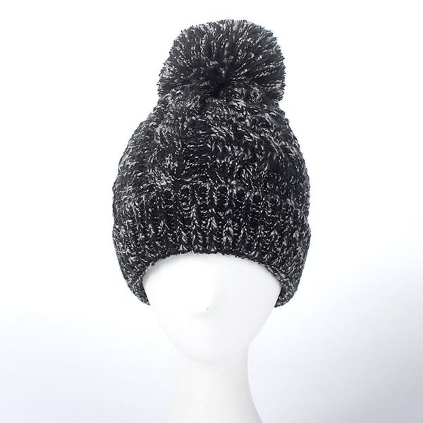 

charmwood women's winter beanie hat with pompom twist knit cap beanies thick warm skull hat girls female, Blue;gray