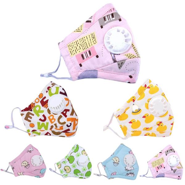 

fashionable children's masks, children's pm2.5 filter breathing valve, cotton masks, anti-fog, three-layer printing cartoon masks