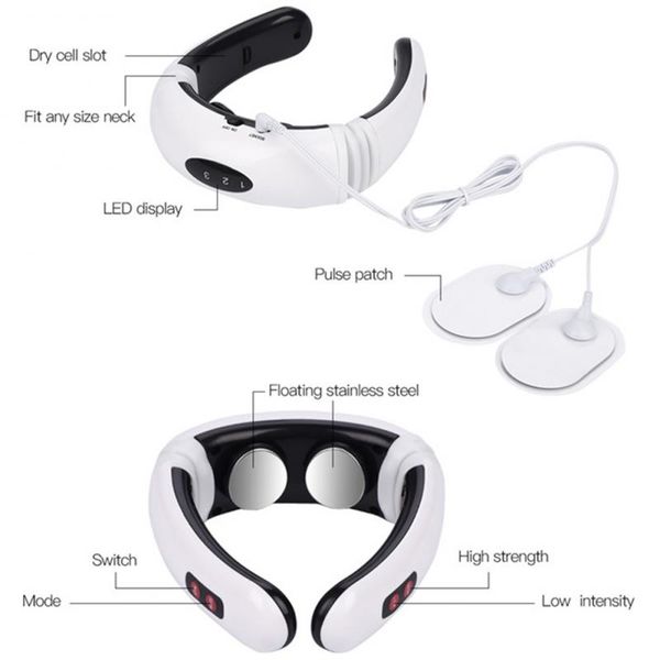 

electric neck massager & pulse back 6 modes power control neck massage infrared heating pain relief masajeador health care