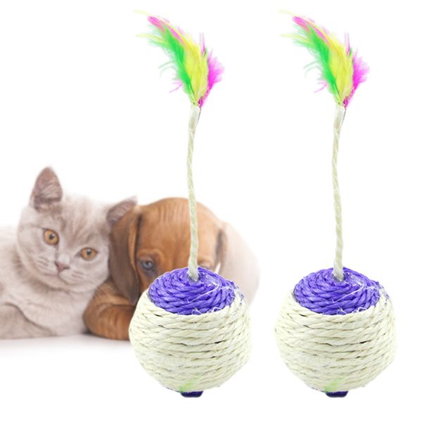 

sisal scratching ball cat toy rolling tumbler home claw training pet accessories