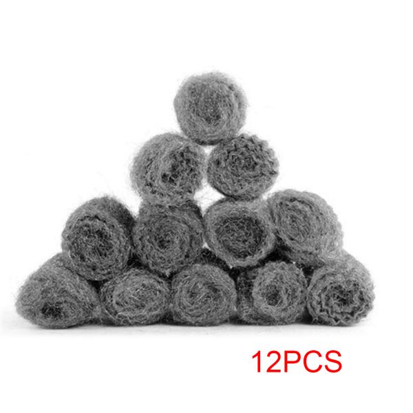 

12pcs/bag kitchen stainless steel wire ball cleaner steel wire cleaning ball kitchen supplies
