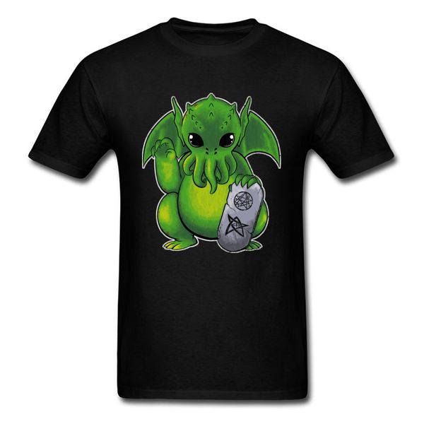 

little cthulhu t-shirt green cartoon leisure t shirt mens 80s party tshirt for friend myth story monster graphic tee shirt