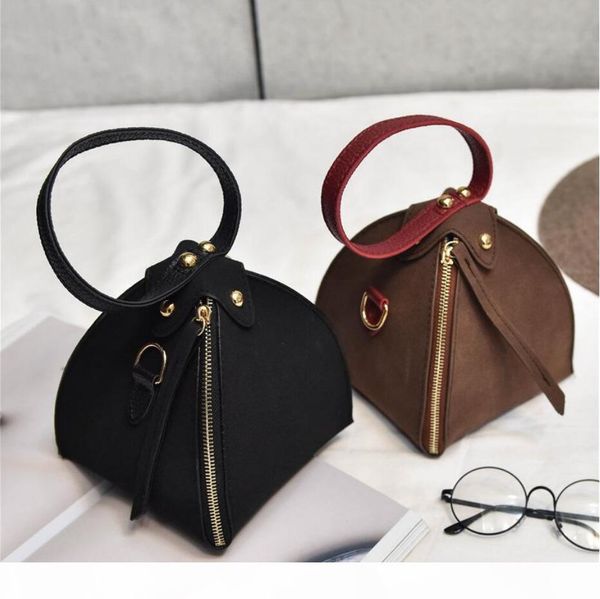 

pu leather scrub solid bag new trendy fashion triangle zongzi wristlets mini clutches tote shoulder crossbody bags