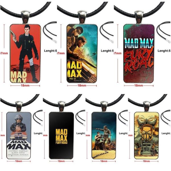 

для женщин фильма mad max fury дорожного стекла кабошон choker подвеска rectangle ожерелье сталь цвет ювелирные изделия, Silver