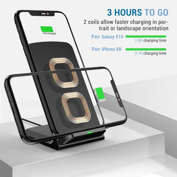 

15w qi wireless charger fast charging stand for iphone 11 pro x xr xs 8 samsung s9 s10 s20 plus phone dock station