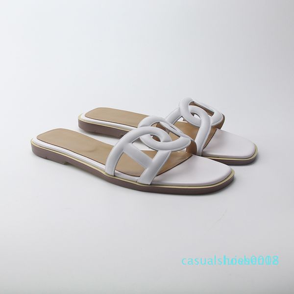 

women slippers summer 2020 casual genuine leather shoes woman solid cut out retro women flats plus c18, Black