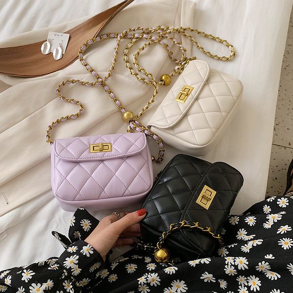 

women's bag for woman brand original design 2020 new casual simple shoulder messenger bag rhombic chain square