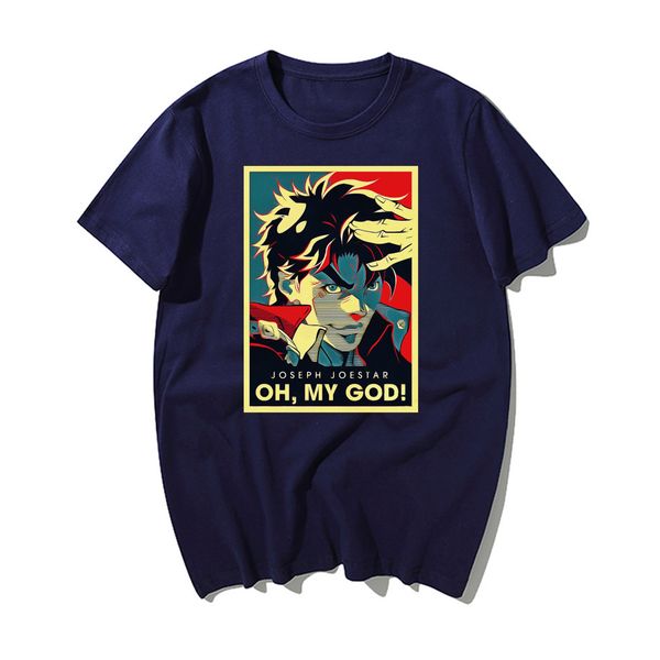 

summer cool tshirt jojo bizarre adventure vintage joestar joseph oh my god letter t-shirt fashion casual shortsleeve t shirt men