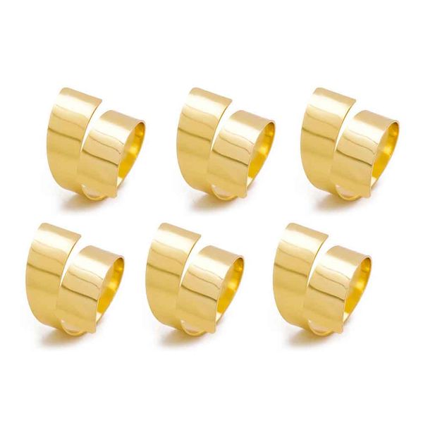 

6 pcs practical serviette holder l napkin ring table decoration golden alloy