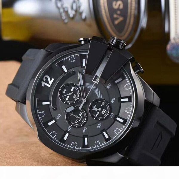 

luxury mens watches japan quartz movement montre designer watch dz 4318 fashion men sport wristwatch brand clock man gift, Slivery;brown