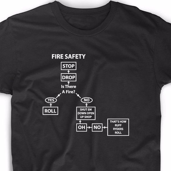 

2019 summer style fashion sdrop fire safety meme t shirt ruff ryder funny cute internet gift tee tee shirt