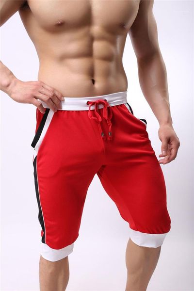 

шорты лоскутной drawstring мужских шорт фитнес спорт mid талия homme шорты полосатой повседневная длина колено мужская, White;black
