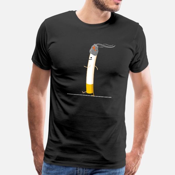 

funny cigarette t shirt men printing 100% cotton plus size 3xl natural fit funny summer style leisure shirt