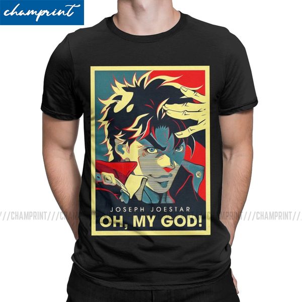 

joseph oh my god t-shirt for men jojos bizarre adventure anime jjba manga funny tee shirt crewneck t shirt plus size clothes