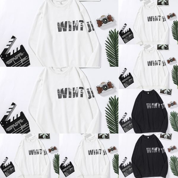 

trendy sweater sweater shirt all-match round neck long sleeve autumn new men's printed casual men's base shirt ttmpd, Black