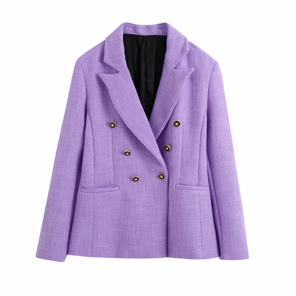 

2020 purple clothing long sleeve new women jackets outerwear coats autumn summer new women's wear double-breasted slim suit jacket, Black;brown