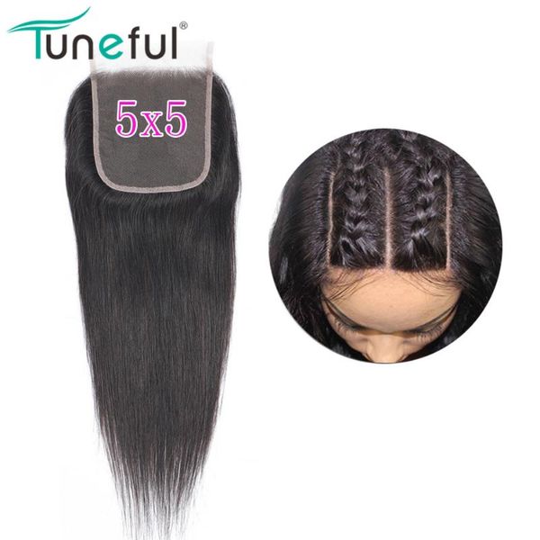 

closures 5x5 lace closure straight tuneful 100% brazilian remy human hair pre plucked dhl/fedex express 3-5 days, Black;brown