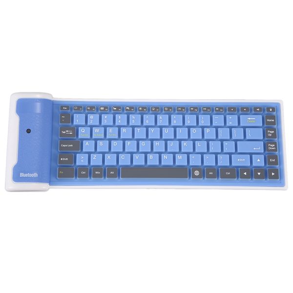 

wireless bluetooth keyboard foldable rolled up mute 87-key keyboard soft silicone flexible for pc huawei tablet