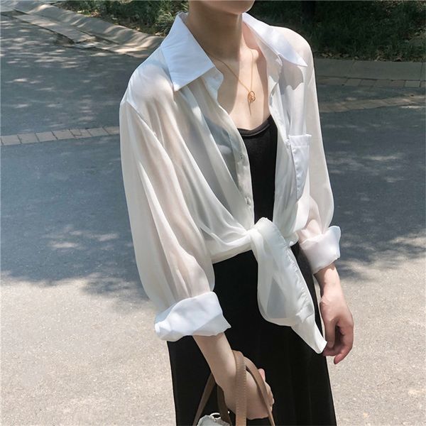 

thin cardigan women transparent white blouses 2020 summer beach shirts sunproof cardigans blusas