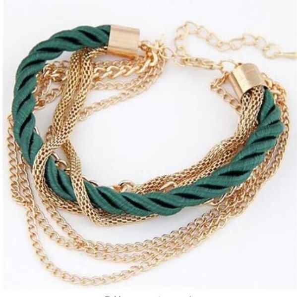 

jewelry bracelets for women fashionable rope chain decoration bracelet for girl six color selling bracelet for party, Black