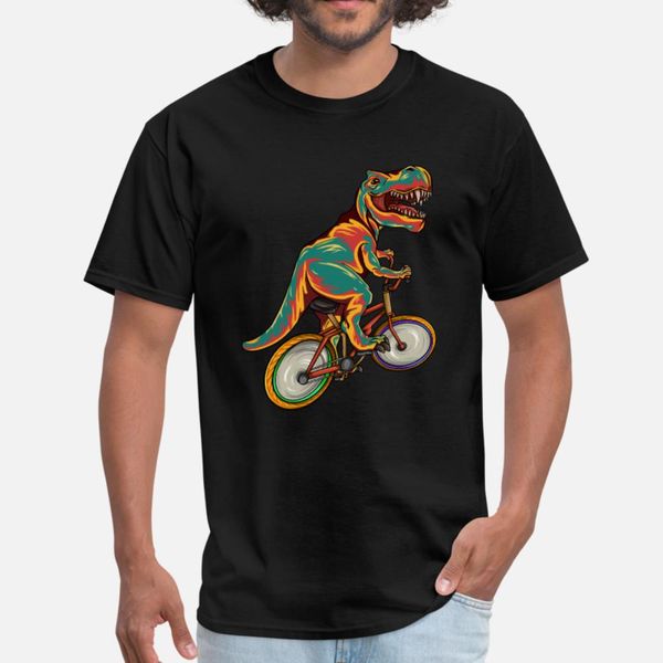 

t rex riding bicycle funny dinosaur bike cyclist t shirt men gift cotton o neck novelty gift building spring autumn kawaii shirt