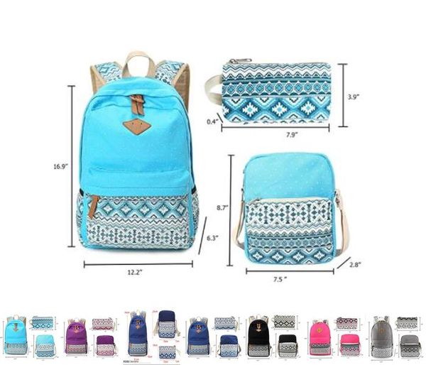 

3pcs school teen bag canvas pink bags case with and backpack pen lapgirls laser bookbag and student for shoulder boys lightweight mwres