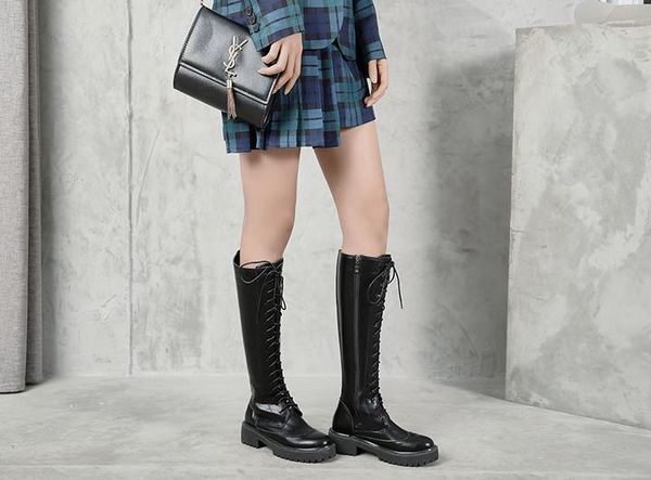 

a+a&& new round - toed boots for women fashion women boots shoes size 35-39, Black