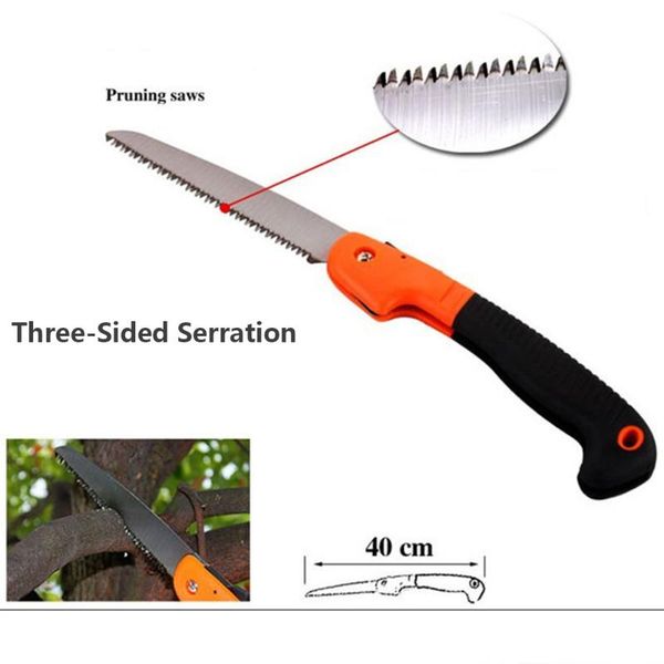 

1pcs garden hand folding pruning saw triple cut pruner tree hedge trimming steel + plastic wholesale