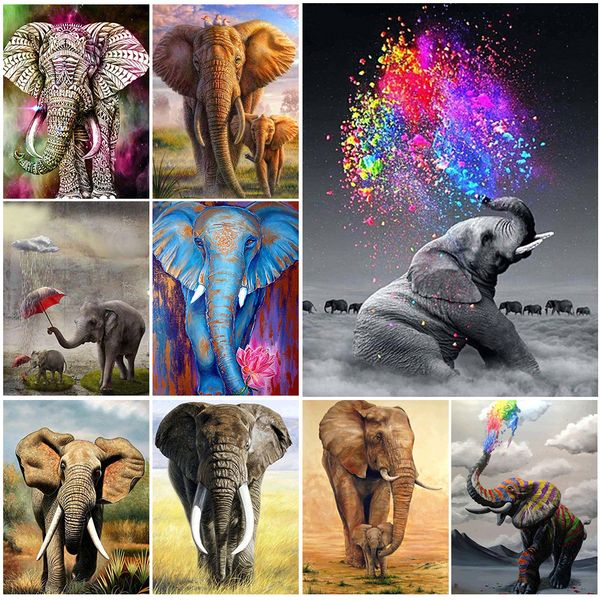 

diy 5d diamond painting full square animal elephant cross stitch kit diamond embroidery mosaic picture of rhinestones home decor