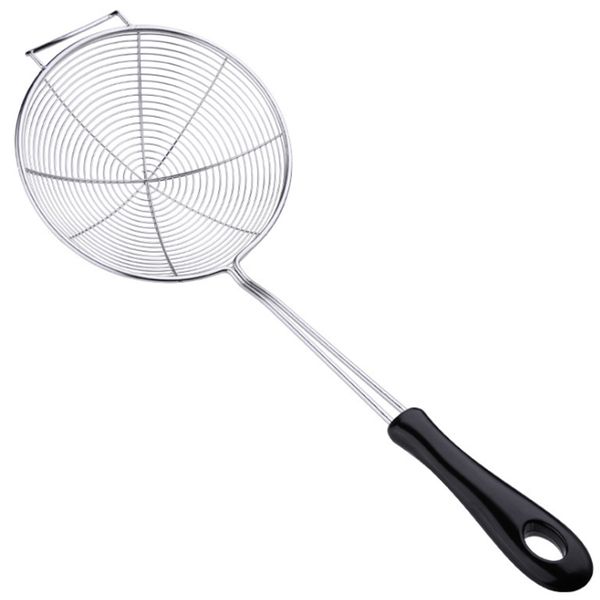 

stainless steel filter colander long handle noodles spoon strainer oil mesh