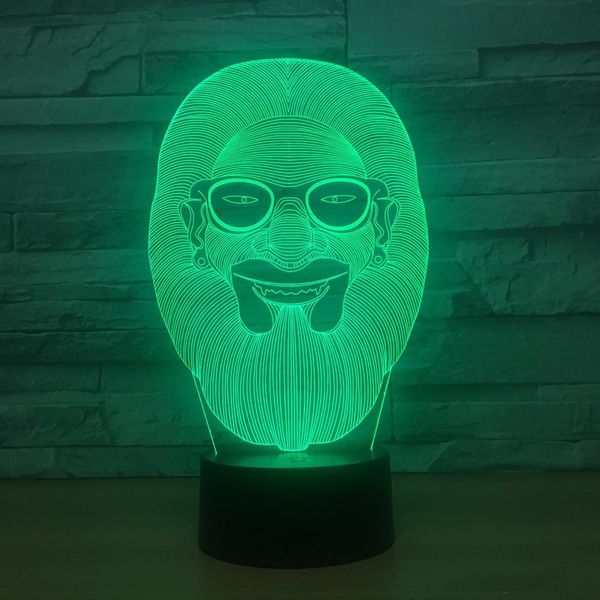 

old man 3d illusion night lamp 3d optical lamp 5th battery usb powered 7 rgb light dc 5v wholesale ing