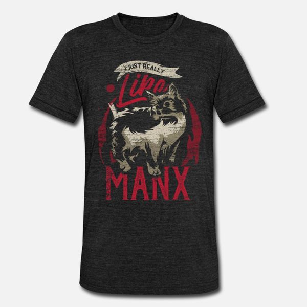 

manx cat gift t shirt men character tee shirt o neck letter famous comical spring autumn leisure shirt