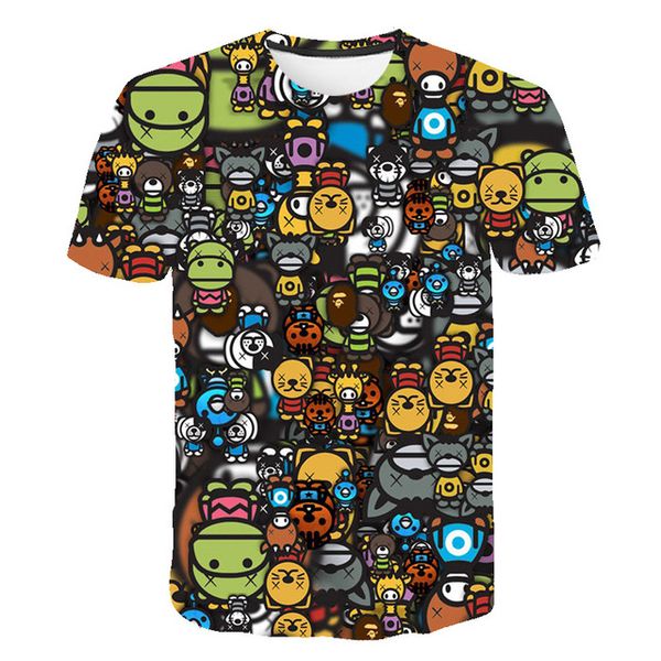 

trend anime new cartoon cute men selling 3d print shirts horror oversized hippie men clothing