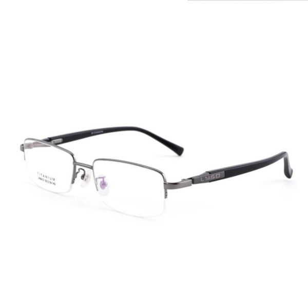 

w-145 business men's tr90 titanium eyeglasses frame optical myopia prescription glasses frame coarse temple half-rim eyewear man, Black