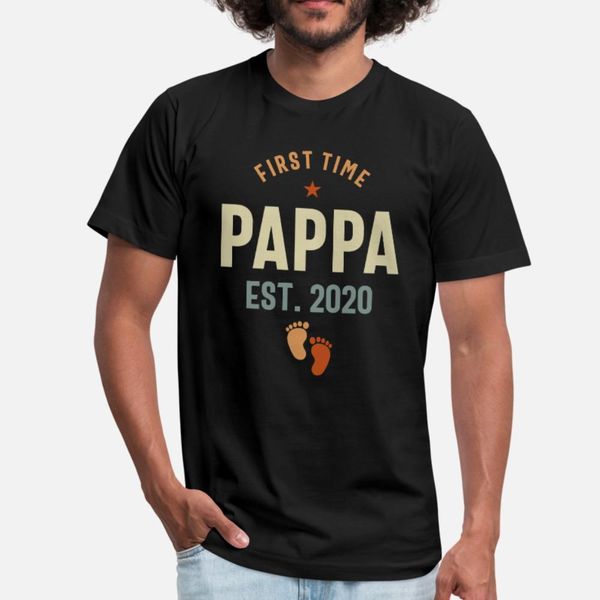 

first time pappa est 2020 daddy gift t shirt men character short sleeve plus size 3xl slim interesting new fashion spring autumn shirt