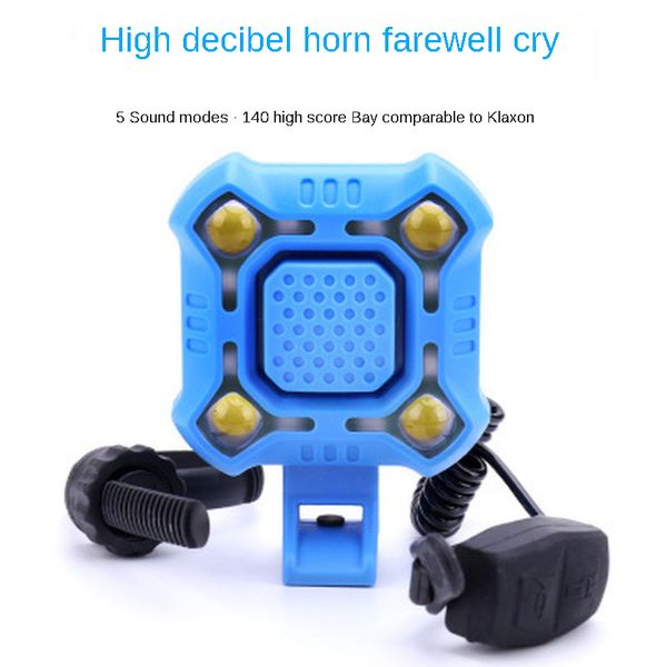 

bike lights multifunctional two in one waterproof led lamp bicycle horn front bell riding equipment
