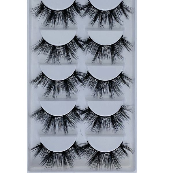 

false eyelashes 5 pairs 3d faux mink wholesale synthetic strip silk lashes makeup natural false+eyelashes