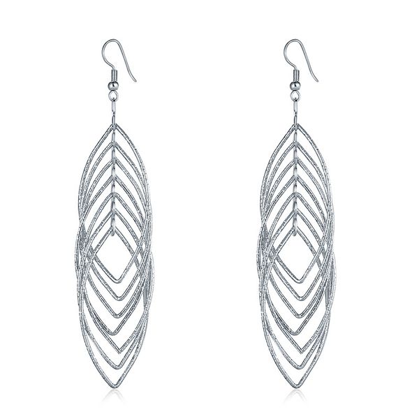 

european and american cool exaggerated ear stud ornament hollow circle metal earrings creative ear stud ear pendant, Silver