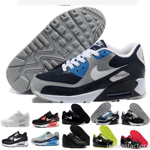 

2020 men women sneakers shoes classic 90 men casual shoes wholesale drop shipping sports trainer air cushion sports shoes is, Black