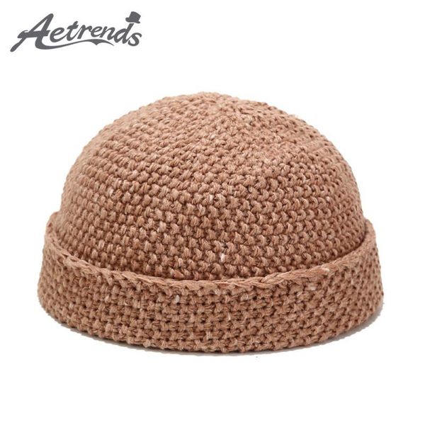 

aetrends] beanie hat knitted cuffed winter hat warm beanies casual solid color skullies cap z-10210, Blue;gray
